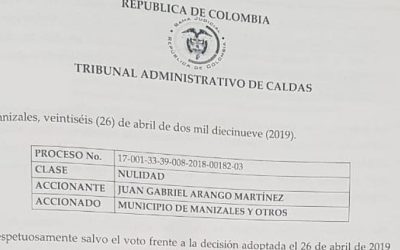 Tribunal confirma medida cautelar de Vitalia, pero con salvamento de voto